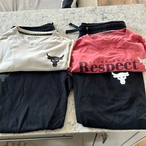 Under Armour Project Rock - 2 Pair of Joggers, L/S Shirt & S/S Shirt size XL